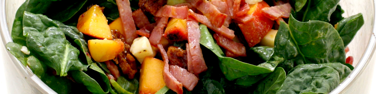 Grilled Peach and Turkey Bacon Salad